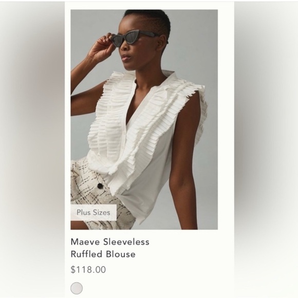 Maeve sleeveless ruffled blouse size L - Picture 5 of 15